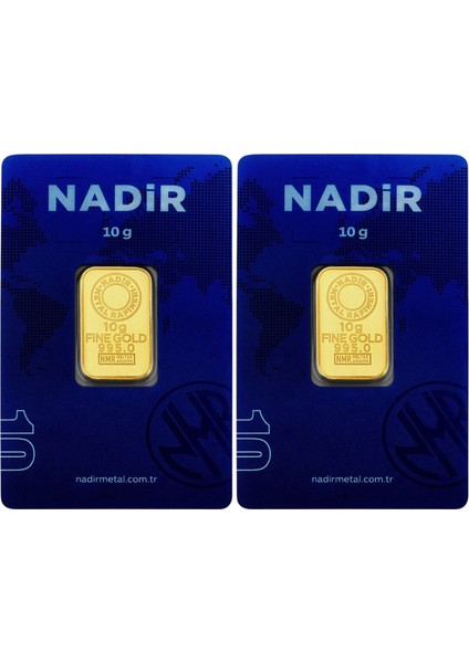 20 Gram (10 Gram +10 Gram) Külçe Gram Altın 24 Ayar