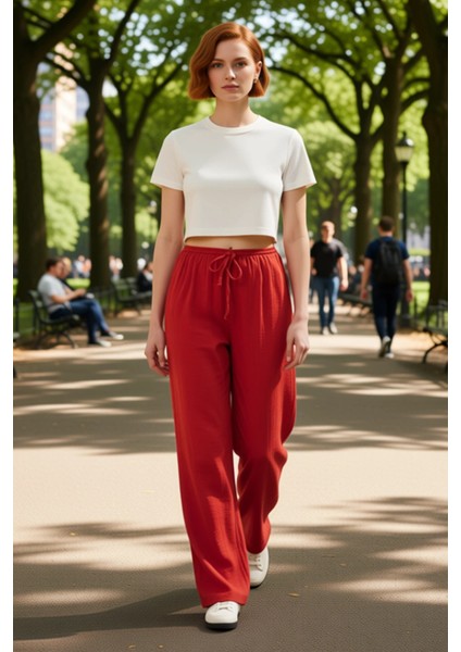 Kadın Müslin Dokuma Koyu Geniş Paça Pantolon Fonksiyonel Dayanıklı Kaliteli Konforlu Rahat modelleri