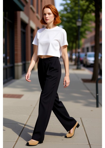 Kadın Elastan Karışımlı Geniş Paça Koyu Kahve Pantolon Fonksiyonel Dayanıklı Kaliteli Spor indirimleri