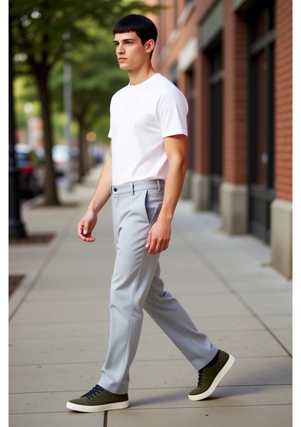 Kadın Için Slim Fit Kumaş Dokuma Pantolon Beli Bağlama Detaylı Açık Fonksiyonel Dayanıklı Şık indirimleri