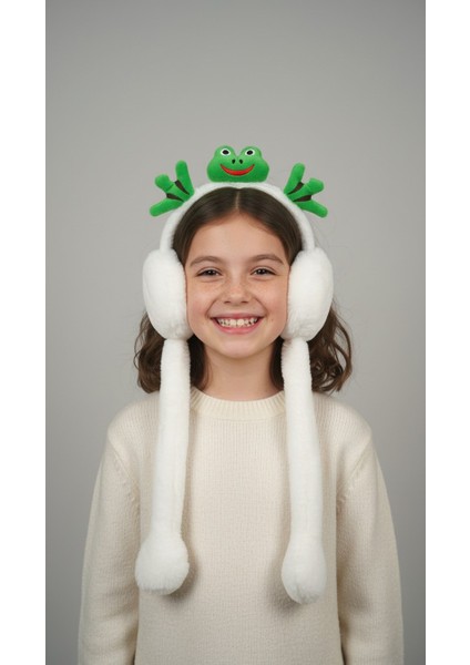 Kurbağa Desenli Ses Çıkartan Peluş Kulaklık