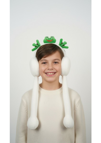 Kurbağa Desenli Ses Çıkartan Peluş Kulaklık fiyatları