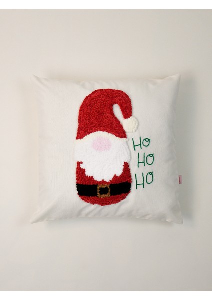 Solo Santa Elf - Yılbaşı Serisi Noel Baba Cüce Figür Punch Kırlent Yastık Kılıfı