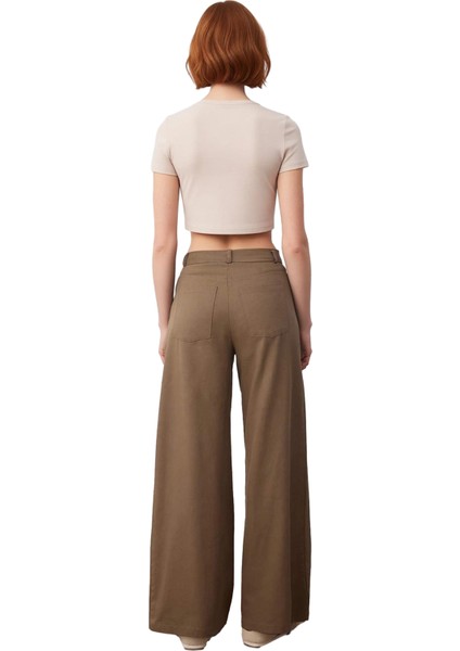 Kadın Gabardin Yüksek Bel Bol Paça Pantolon Fonksiyonel Dayanıklı Kaliteli Konforlu Modern fiyatları