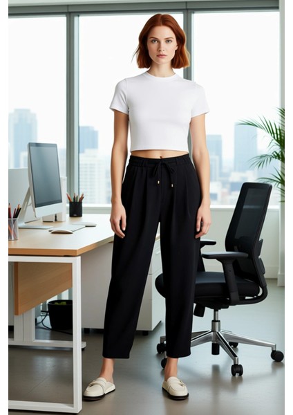 Kadın Haki Yüksek Bel Şalvar Kesim Bağcıklı Pantolon Fonksiyonel Dayanıklı Kaliteli Modern modelleri