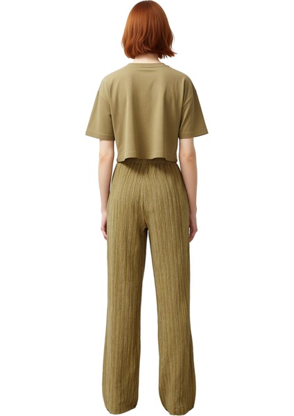 Kadın Yüksek Bel Dokulu Flare Pantolon Fonksiyonel Dayanıklı Kaliteli Konforlu Estetik Şık fiyatları