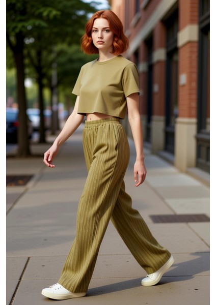 Kadın Yüksek Bel Dokulu Flare Pantolon Fonksiyonel Dayanıklı Kaliteli Konforlu Estetik Şık indirimleri