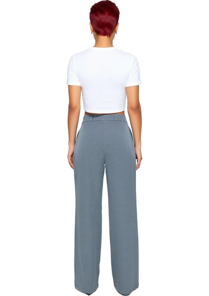 Kadın Haki Wide Leg Pilili Dokuma Kumaş Pantolon Fonksiyonel Dayanıklı Kaliteli Konforlu Şık fiyatları