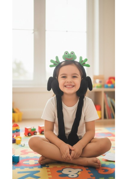 Kurbağa Desenli Ses Çıkartan Peluş Kulaklık
