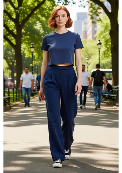 Kadın Wide Leg Dokuma Kumaş Palazzo Pantolon Fonksiyonel Dayanıklı Kaliteli Konforlu Rahat fırsatları