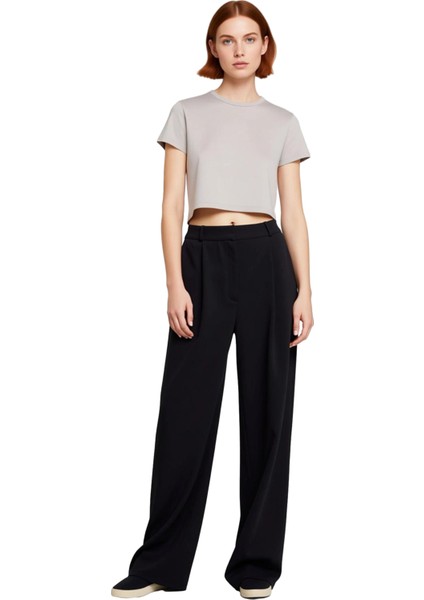 Kadın Wide Leg Dokuma Pantolon Günlük Kullanım Fonksiyonel Dayanıklı Kaliteli Konforlu Şık