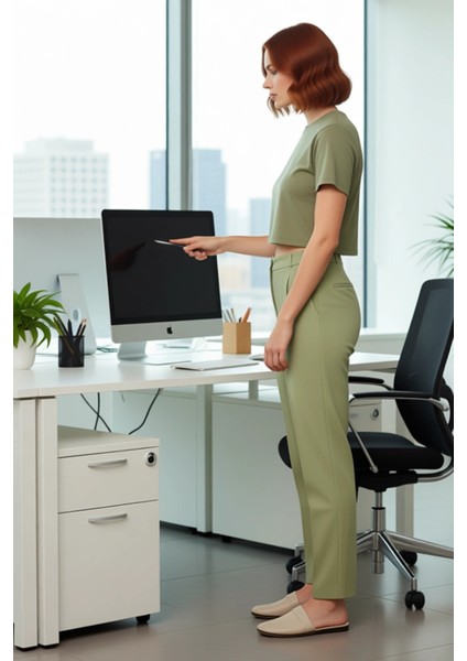 Kadın Yüksek Bel Straight Kesim Dikiş Detaylı Dokuma Pantolon Fonksiyonel Dayanıklı Modern fiyatları