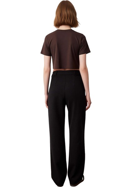 Kadın Yüksek Bel Geniş Paça Pantolon Fonksiyonel Dayanıklı Kaliteli Konforlu Estetik Rahat fiyatları