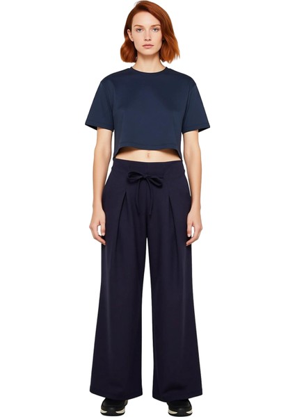 Kadın Geniş Paça Esnek Örme Pantolon Fonksiyonel Dayanıklı Kaliteli Konforlu Estetik Rahat