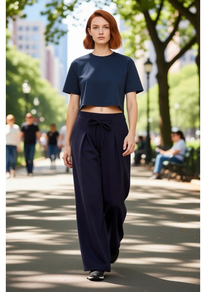 Kadın Geniş Paça Esnek Örme Pantolon Fonksiyonel Dayanıklı Kaliteli Konforlu Estetik Rahat fırsatları