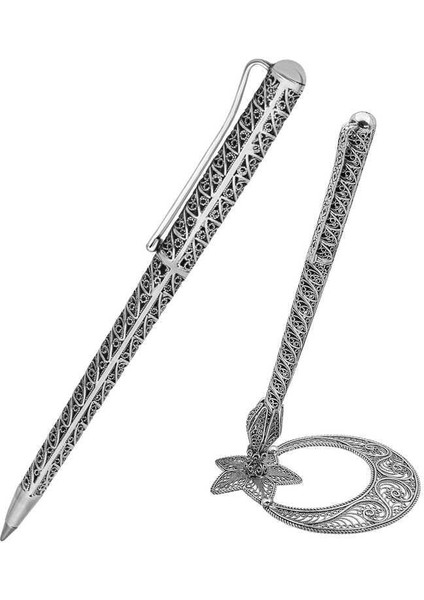 Gümüş Ay Yıldız Masaüstü Kalemlik