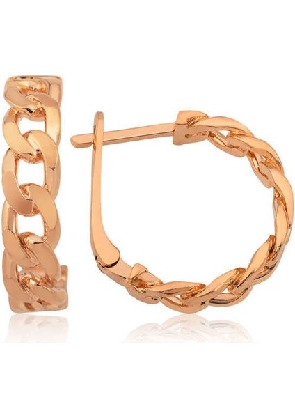 Hk Gümüş Kadın Küpe Zincir Desenli Halka |Gümüş Takı Hediyelik Ürünler