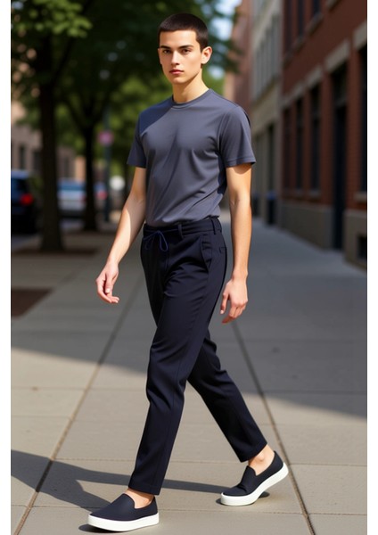 Kadın Için Slim Fit Kumaş Dokuma Pantolon Beli Bağlama Detaylı Açık Fonksiyonel Dayanıklı Şık indirimleri