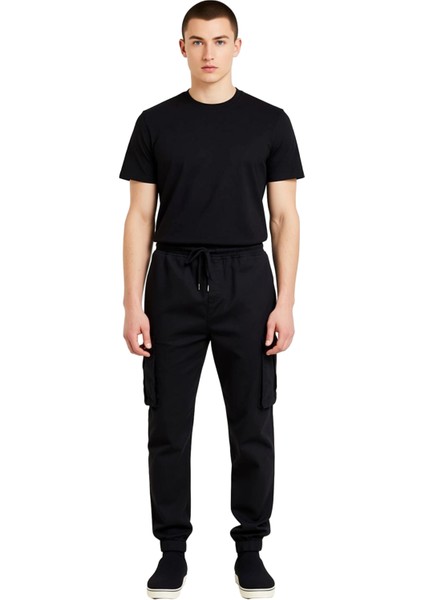 Erkek Gabardin Jogger Kargo Cep Detaylı Pantolon Fonksiyonel Dayanıklı Kaliteli Konforlu Şık