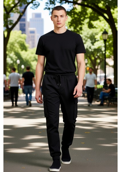 Erkek Gabardin Jogger Kargo Cep Detaylı Pantolon Fonksiyonel Dayanıklı Kaliteli Konforlu Şık modelleri