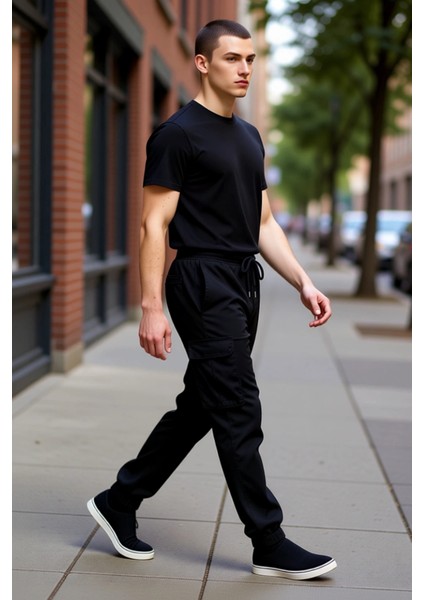 Erkek Gabardin Jogger Kargo Cep Detaylı Pantolon Fonksiyonel Dayanıklı Kaliteli Konforlu Şık fırsatları