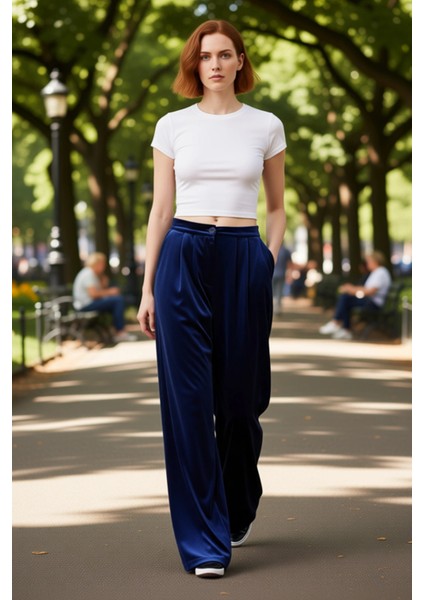 Kadın Kadife Wide Leg Pantolon Şık Gece Modası Fonksiyonel Dayanıklı Kaliteli Konforlu Spor fırsatları