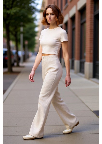 Kadın Yüksek Bel Straight Kesim Selanik Örme Pantolon Fonksiyonel Dayanıklı Kaliteli Rahat indirimleri