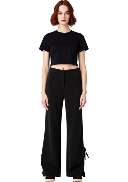 Kadın Geniş Paça Fiyonklu Pantolon Fonksiyonel Dayanıklı Kaliteli Konforlu Estetik Premium