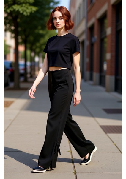 Kadın Geniş Paça Fiyonklu Pantolon Fonksiyonel Dayanıklı Kaliteli Konforlu Estetik Premium indirimleri