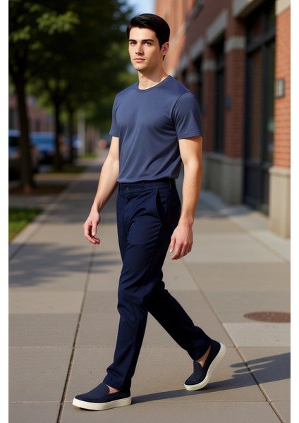Erkek Straight Kesim Dokulu Pamuklu Günlük Pantolon Fonksiyonel Dayanıklı Kaliteli Estetik indirimleri