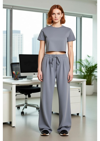 Kadın Bol Kesim Örme Kemerli Pantolon Fonksiyonel Dayanıklı Kaliteli Konforlu Estetik Spor fiyatları