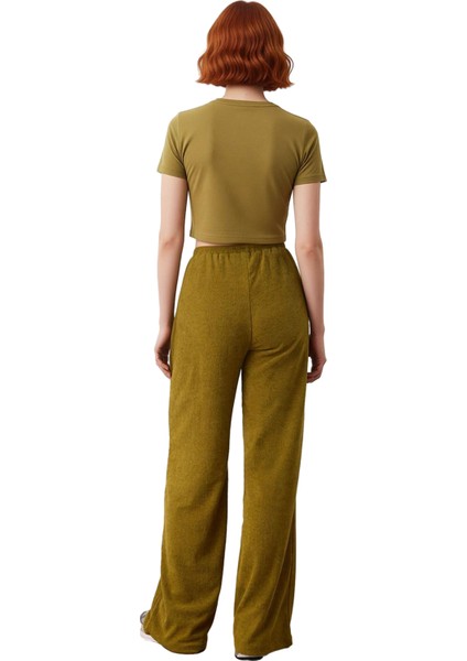 Kadın Gofre Dokulu Wide Leg Pantolon Bağlama Detaylı Fonksiyonel Dayanıklı Kaliteli Modern fiyatları