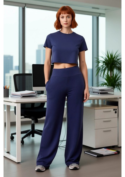 Rahat Kesim Yüksek Bel Kadın Pantolonu Antrasit Fonksiyonel Dayanıklı Kaliteli Konforlu Şık modelleri