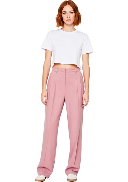 Kadın Straight Kesim Dokuma Kumaş Pantolon Fonksiyonel Dayanıklı Kaliteli Konforlu Estetik