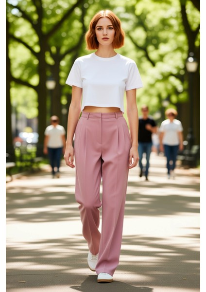 Kadın Straight Kesim Dokuma Kumaş Pantolon Fonksiyonel Dayanıklı Kaliteli Konforlu Estetik modelleri