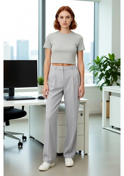 Kadın Straight Kesim Dokuma Kumaş Pantolon Fonksiyonel Dayanıklı Kaliteli Konforlu Estetik modelleri