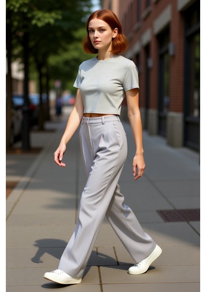 Kadın Straight Kesim Dokuma Kumaş Pantolon Fonksiyonel Dayanıklı Kaliteli Konforlu Estetik indirimleri