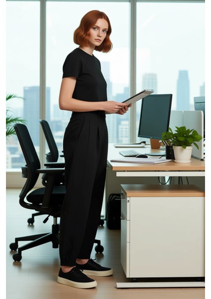 Kadın Interlok Geniş Kesim Yüksek Bel Pantolon Fonksiyonel Dayanıklı Kaliteli Konforlu Şık modelleri