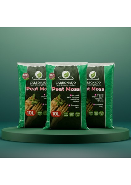 Peat Moss 10L X3 | Doğal Torf Toprak | Saksı Bitkileri Için | Süper Avantaj Paket