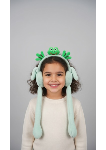 Kurbağa Desenli Ses Çıkartan Peluş Kulaklık