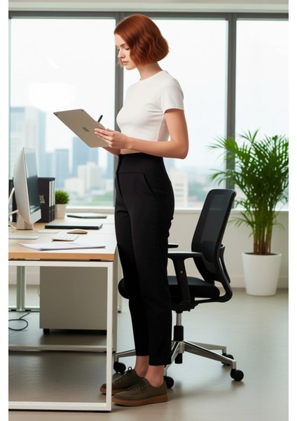 Kadın Dar Paça Bel Dikişli Dokuma Kumaş Pantolon Fonksiyonel Dayanıklı Kaliteli Konforlu Şık modelleri