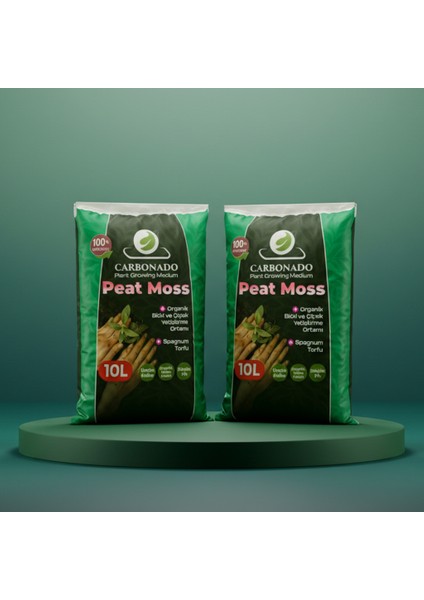 Peat Moss 10L X2 | Organik Saksı Toprağı | Yüksek Su Tutan Torf | Avantaj Paket