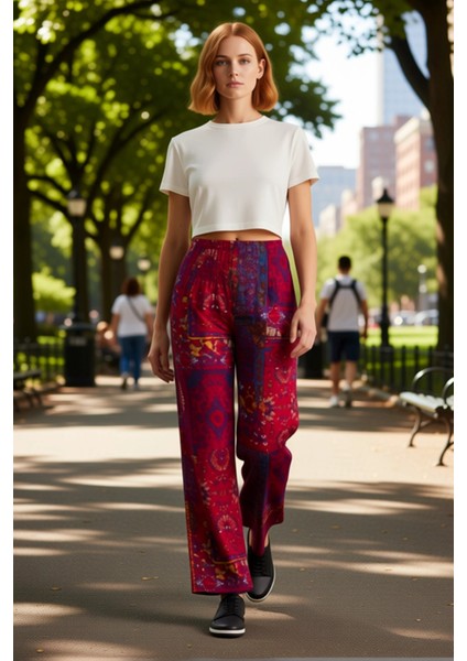 Kadın Yüksek Bel Etnik Desenli Şalvar Kesim Pantolon Fonksiyonel Dayanıklı Kaliteli Modern fırsatları