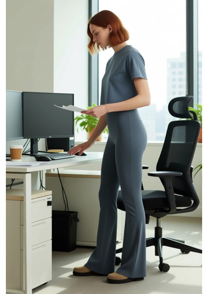 Kadın Yüksek Bel Flare Ispanyol Paça Örme Tayt Pantolon Fonksiyonel Dayanıklı Kaliteli Şık modelleri