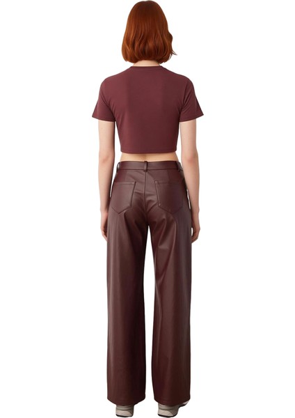 Kadın Suni Deri Geniş Paça Pantolon Cool & Comfort Tarzı Fonksiyonel Dayanıklı Kaliteli Şık fiyatları