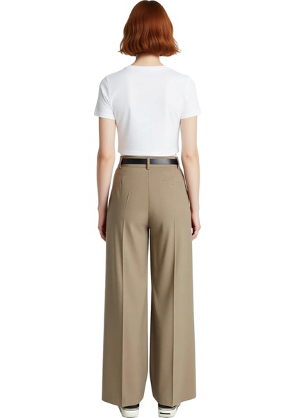 Kadin Vizon Genis Paça Kemerli Pantolon Fonksiyonel Dayanıklı Kaliteli Konforlu Estetik Şık fiyatları