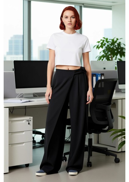 Kadın Yüksek Bel Geniş Paça Pantolon Fonksiyonel Dayanıklı Kaliteli Konforlu Estetik Rahat modelleri