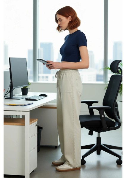 Kadın Wide Leg Gabardin Dokuma Pantolon Günlük Kullanım Fonksiyonel Dayanıklı Kaliteli Şık modelleri