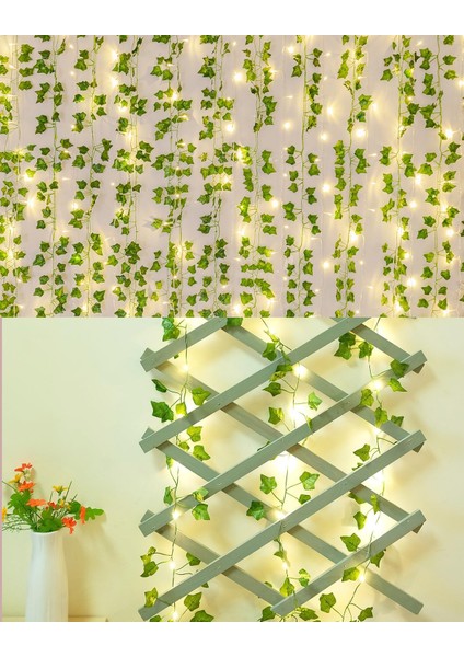 LED Işıklı Yapay Sarmaşık 3 Metre 30 LED – Günışığı Dekoratif Oda & Duvar Aydınlatma