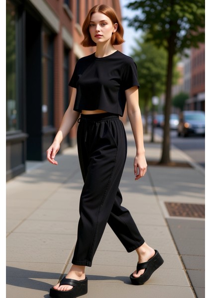 Kadın Yüksek Bel Harem Dokuma Pantolon Fonksiyonel Dayanıklı Kaliteli Konforlu Estetik Şık indirimleri